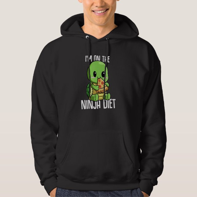 Veste À Capuche Je suis sur le Ninja Diet Turtle manger Geek de pi (Devant)