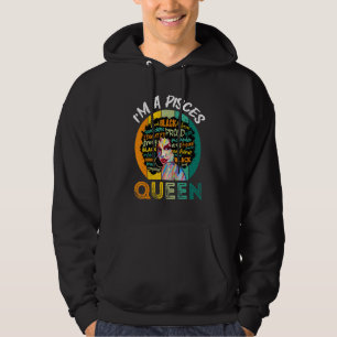 Veste À Capuche Je suis une reine de Pisces Vintage Melanin Black