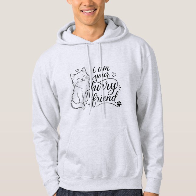 Veste À Capuche Je suis votre ami à fourrure Design de compagnie m (Devant)