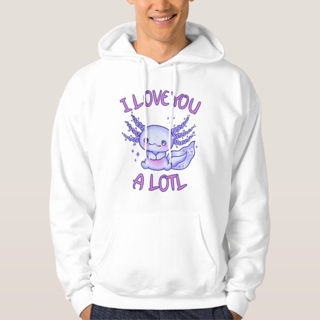Veste À Capuche Je t'aime beaucoup Axolotl (Devant)