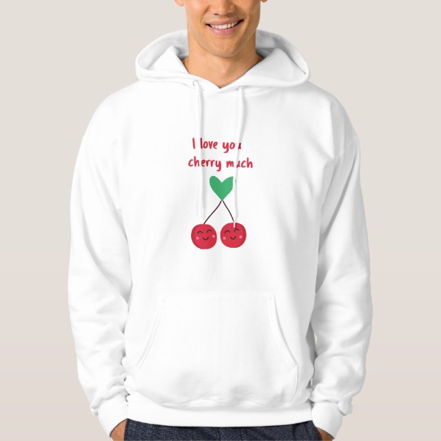 Veste À Capuche Je t'aime beaucoup Cherry Valentine (Devant)