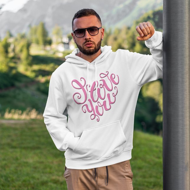 Veste À Capuche Je t'aime rose (Créateur téléchargé)