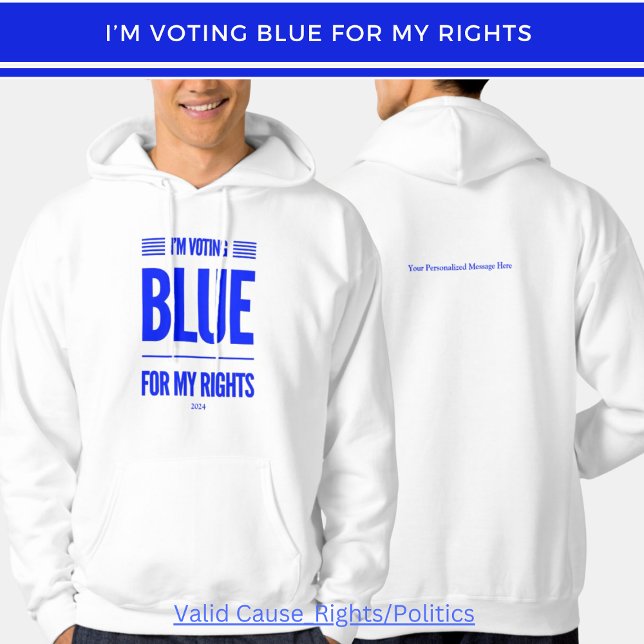 Veste À Capuche Je vote le démocrate bleu (Créateur téléchargé)