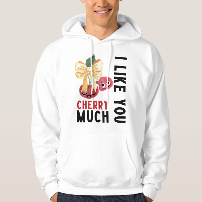 VESTE À CAPUCHE JE VOUS AIME BEAUCOUP CHERRY (Devant)