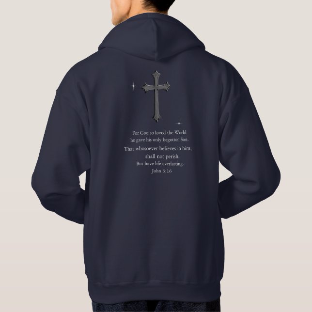 Veste À Capuche Jean 3:16 chrétien  (Dos)