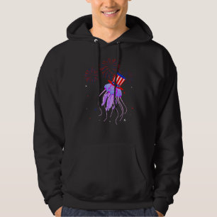 Veste À Capuche Jellyfish Graphiste Rouge Blanc Bleu Décor Feu d'a