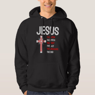 Veste À Capuche Jésus Alpha Omega First Last Start End Christi