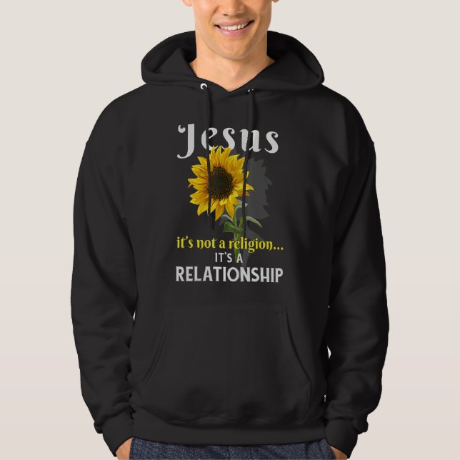 Veste À Capuche Jésus Ce n'est pas une religion C'est une relation (Devant)