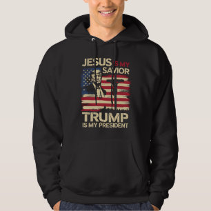 Veste À Capuche Jésus est mon sauveur Trump est mon président Drap