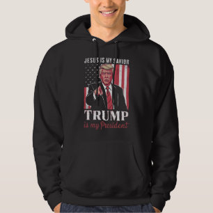 Veste À Capuche Jésus est mon sauveur Trump est mon président élec