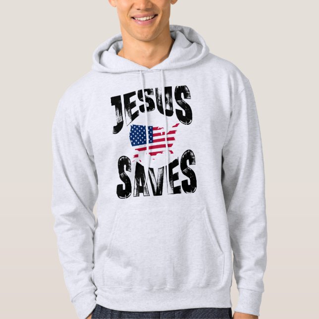 VESTE À CAPUCHE JÉSUS SAVE LES ÉTATS-UNIS (Devant)
