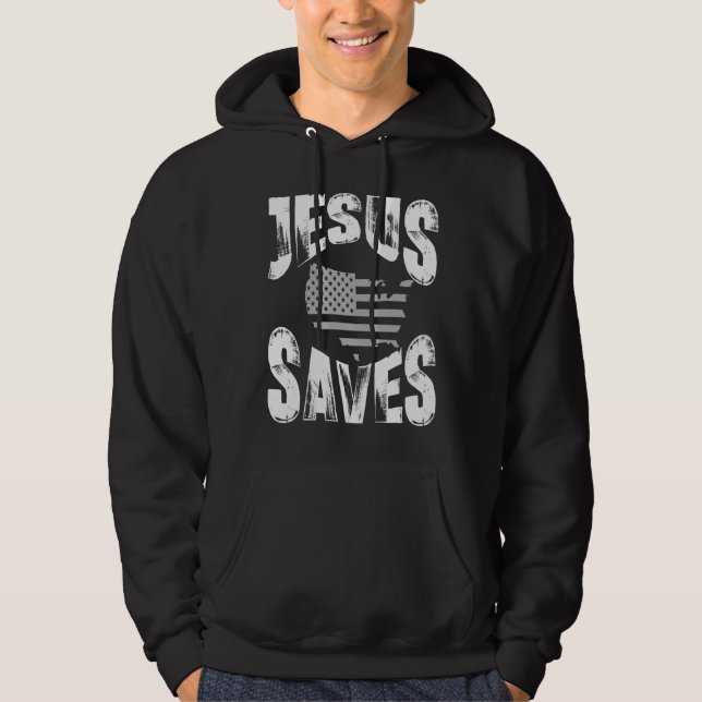 VESTE À CAPUCHE JESUS SAVES USA (Devant)