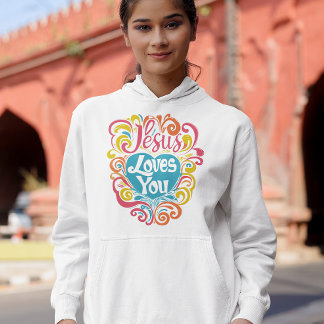 Veste À Capuche Jésus t'aime Colorée Super Jésus