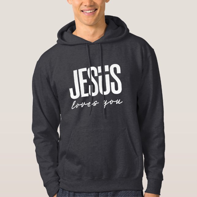 VESTE À CAPUCHE JÉSUS VOUS AIME | CHRISTIAN (Devant)