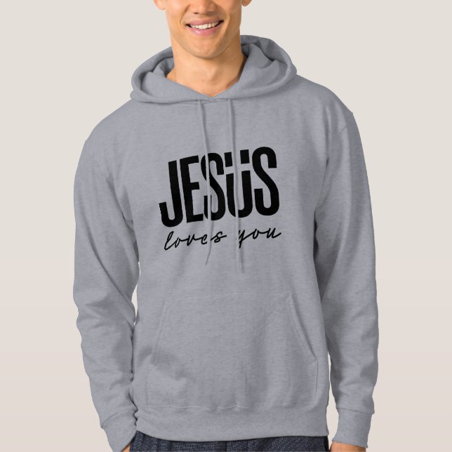 VESTE À CAPUCHE JÉSUS VOUS AIME | CHRISTIAN (Devant)