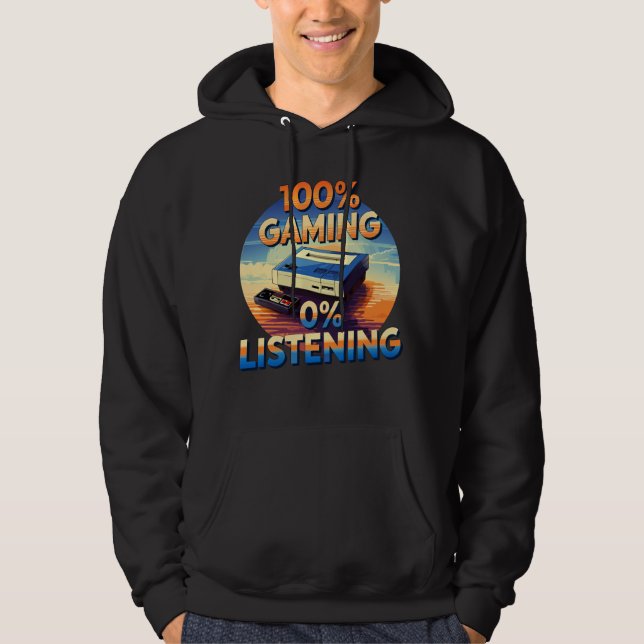 Veste À Capuche Jeu 0% Écouter Amusant Jeu de style rétro (Devant)