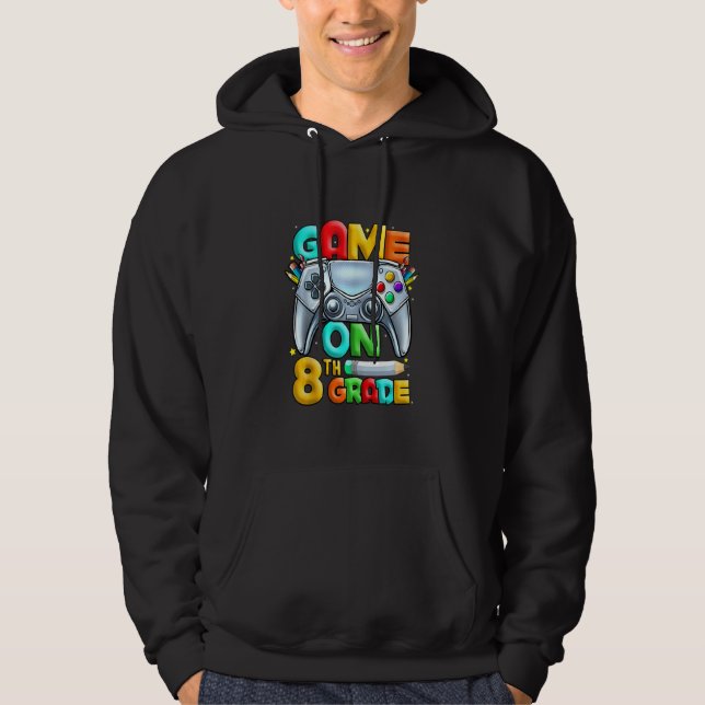 Veste À Capuche Jeu de 8e année Retour à l'école 8e année niveau U (Devant)