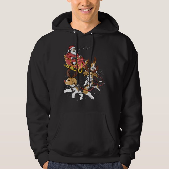 Veste À Capuche Jeu de Noël beagle pour chien mignon (Devant)