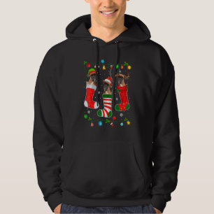 Veste À Capuche Jeu de Noël Lumières Boxe Chien Chien Chiot Amant