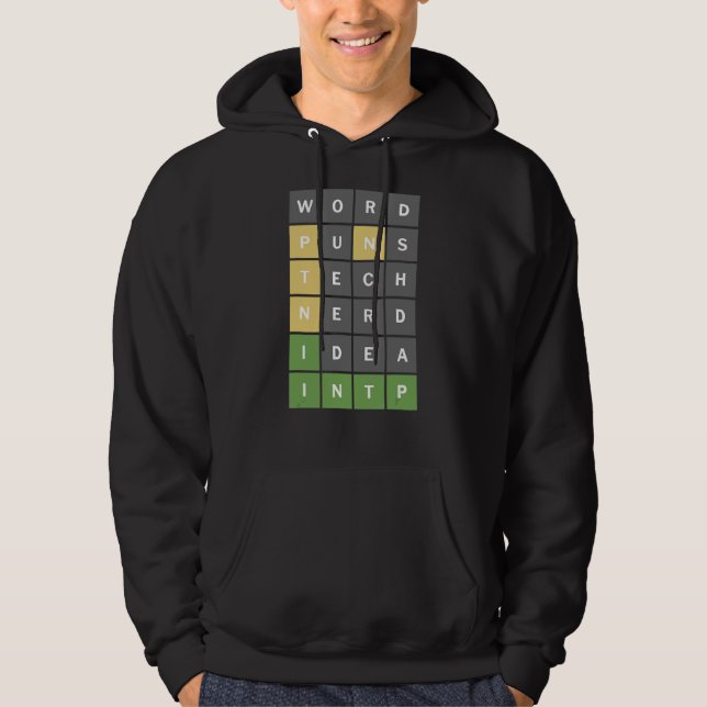 Veste À Capuche Jeu De Puzzle De Mots Nerdy Pour Les Versions De M (Devant)