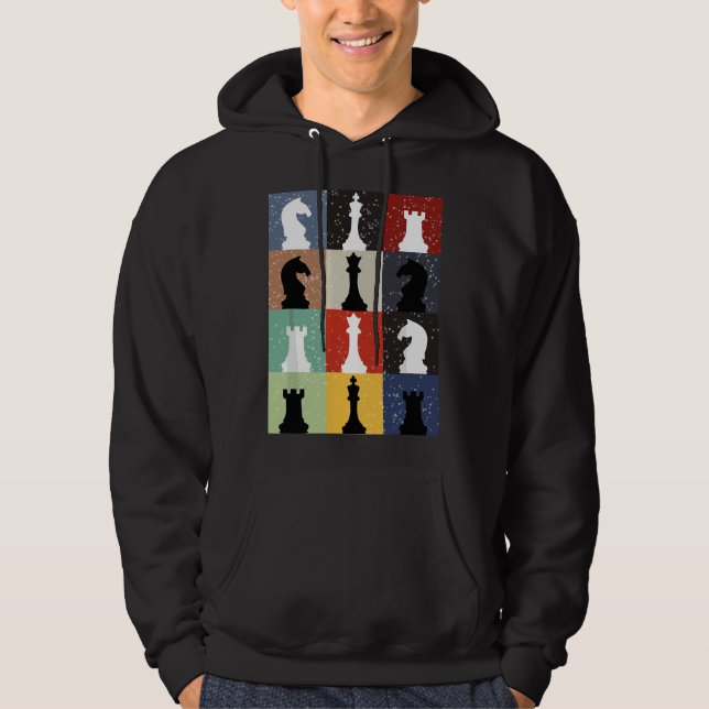 Veste À Capuche Jeu de société d'échecs drôle Humour ensemble Joue (Devant)