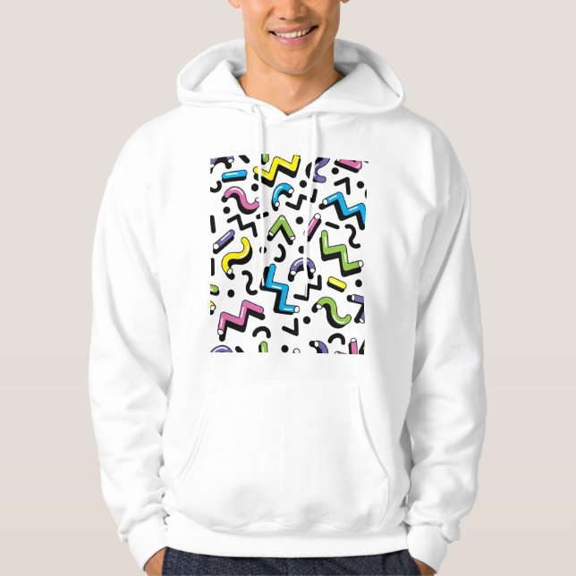 Veste À Capuche Jeu géométrique : Motif de formes de Doodles (Devant)