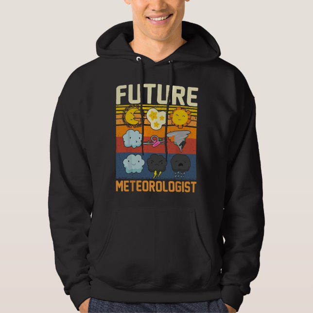 Veste À Capuche Jeune météorologue futur prévisionniste météo (Devant)
