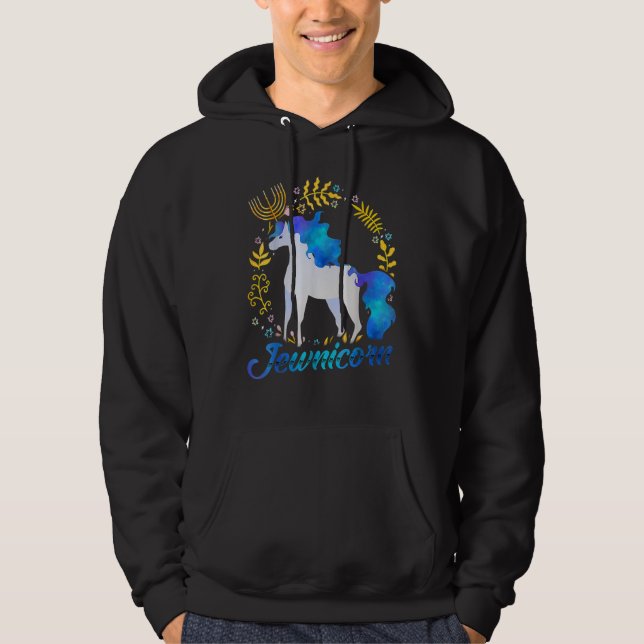 Veste À Capuche Jewnicorn Jewish Unicorn Chanukah Hanukkah Jew (Devant)