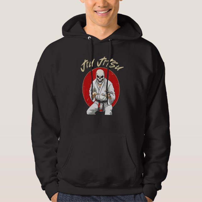 Veste À Capuche Jiu Jitsu Brésilien Et Grappling   Bjj Squelette   (Devant)