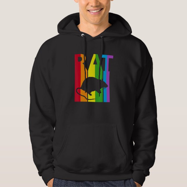 Veste À Capuche Joli animal Rat arc-en-ciel (Devant)