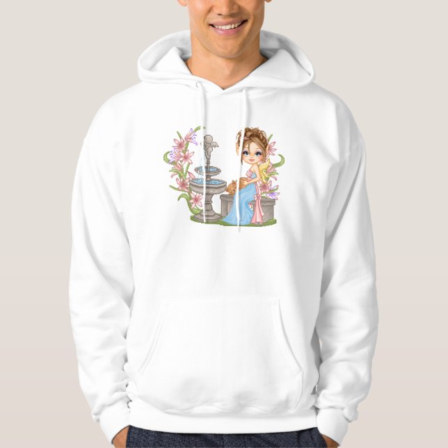 Veste À Capuche Joli Blue Faery Pixel Art (Devant)