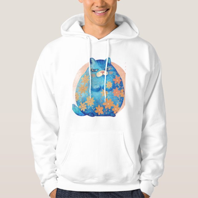 Veste À Capuche joli chat avec des yeux bleus	 (Devant)
