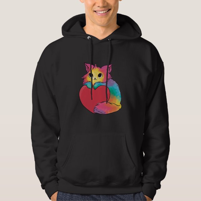 Veste À Capuche Joli Chat Cœur (Devant)