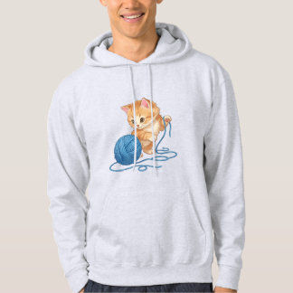 Veste À Capuche Joli Chaton Orange "La vie est meilleure avec un c