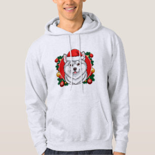 Veste À Capuche Joli chien de Noël cercle festif de Noël