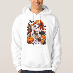 Veste À Capuche Joli Fantôme Amateur de Café – Halloween Spooky Bo