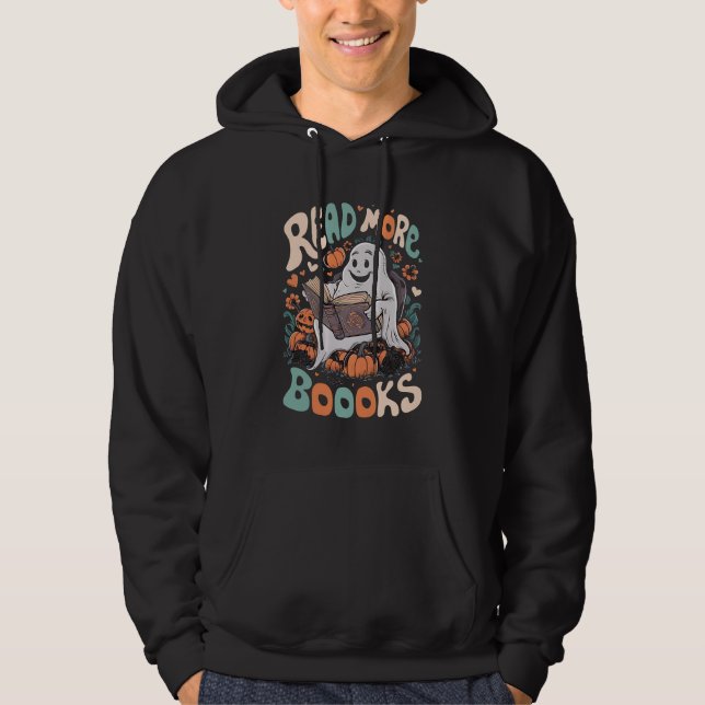Veste À Capuche Joli fantôme lit plus de livres enseignant Hallowe (Devant)