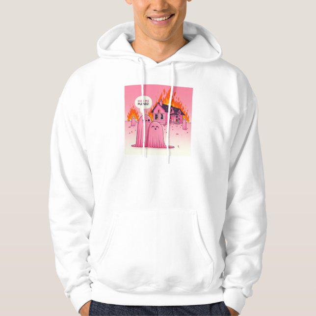 Veste À Capuche Joli Fantôme Rose : Serrez-moi dans vos bras ! : ( (Devant)