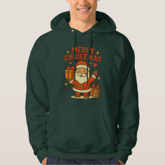 Veste À Capuche Joli Père Noël Art de Noël – Joyeux Noël