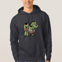 Joli T-Shirt à Capuche Halloween Chiens Zombies –