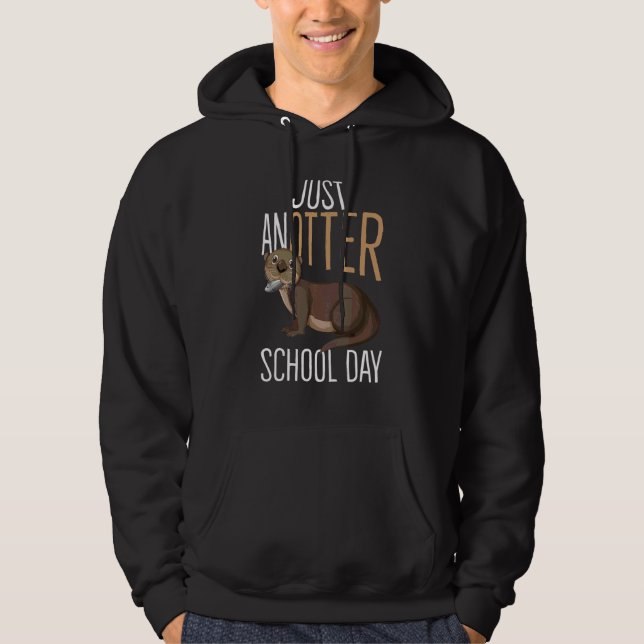 Veste À Capuche Jolie loutre  Jour d'école Enseignant Élèves (Devant)