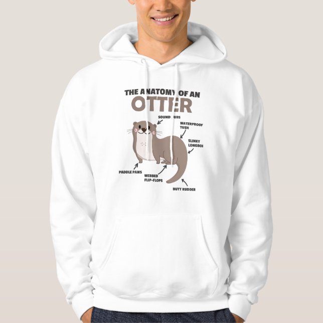 Veste À Capuche Jolie Otter Explication Anatomie D'Une Otter (Devant)