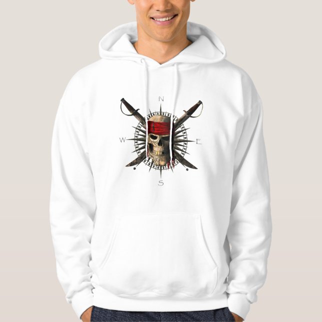 Veste À Capuche Jolly roger Pirate Crâne et épées Pirate Compass (Devant)