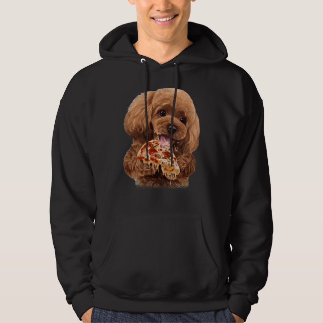 Veste À Capuche Jouet affamé Poodé Chien chicot dévorant Pizza Chi (Devant)