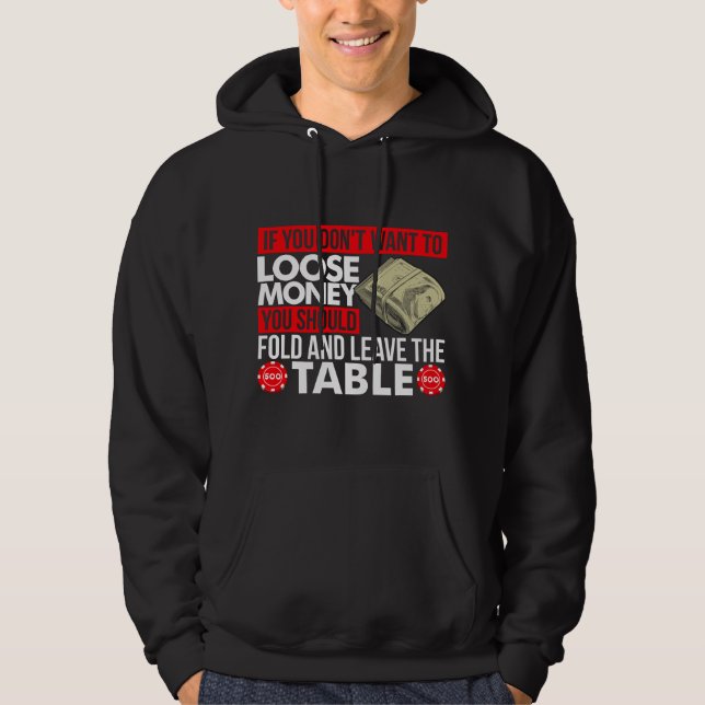 Veste À Capuche Joueur de cartes de poker bluffant le pot de jeu J (Devant)