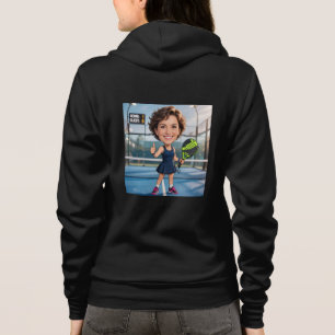 Veste À Capuche Joueur de Padel caricature tête personnalisée drôl