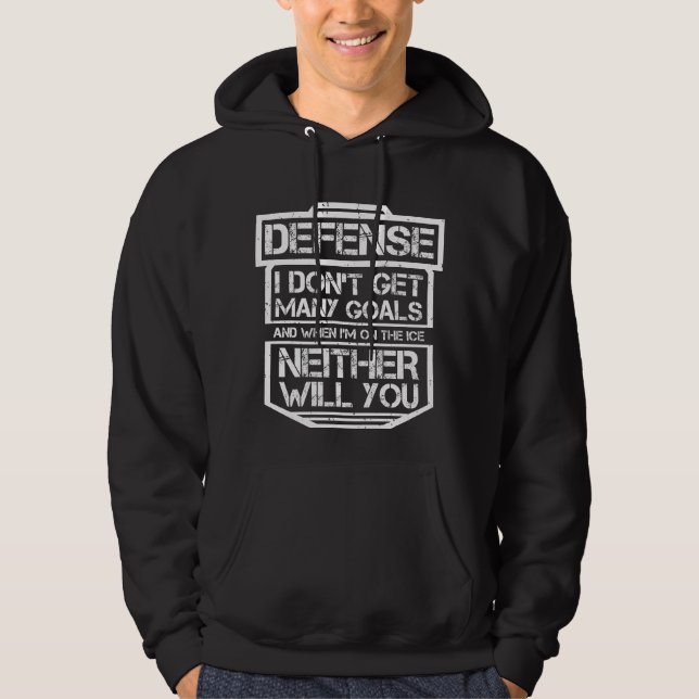 Veste À Capuche Joueur drôle de défenseur de T-shirt de hockey sur (Devant)