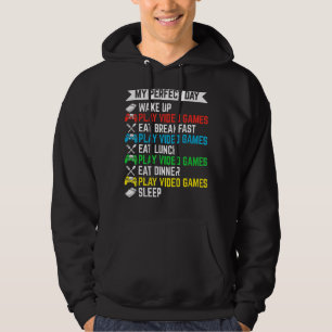Veste À Capuche Joueur Ma Journée Parfaite Jouer Aux Jeux Vidéo Dr