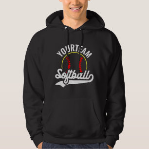 Veste À Capuche Joueuse d'une équipe de softball AJOUTER NOM Ligue