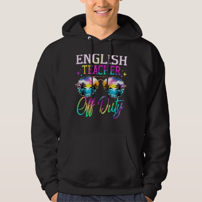 Veste À Capuche Jour Dernier De L'École Pour L'Enseignant Anglais  (Devant)